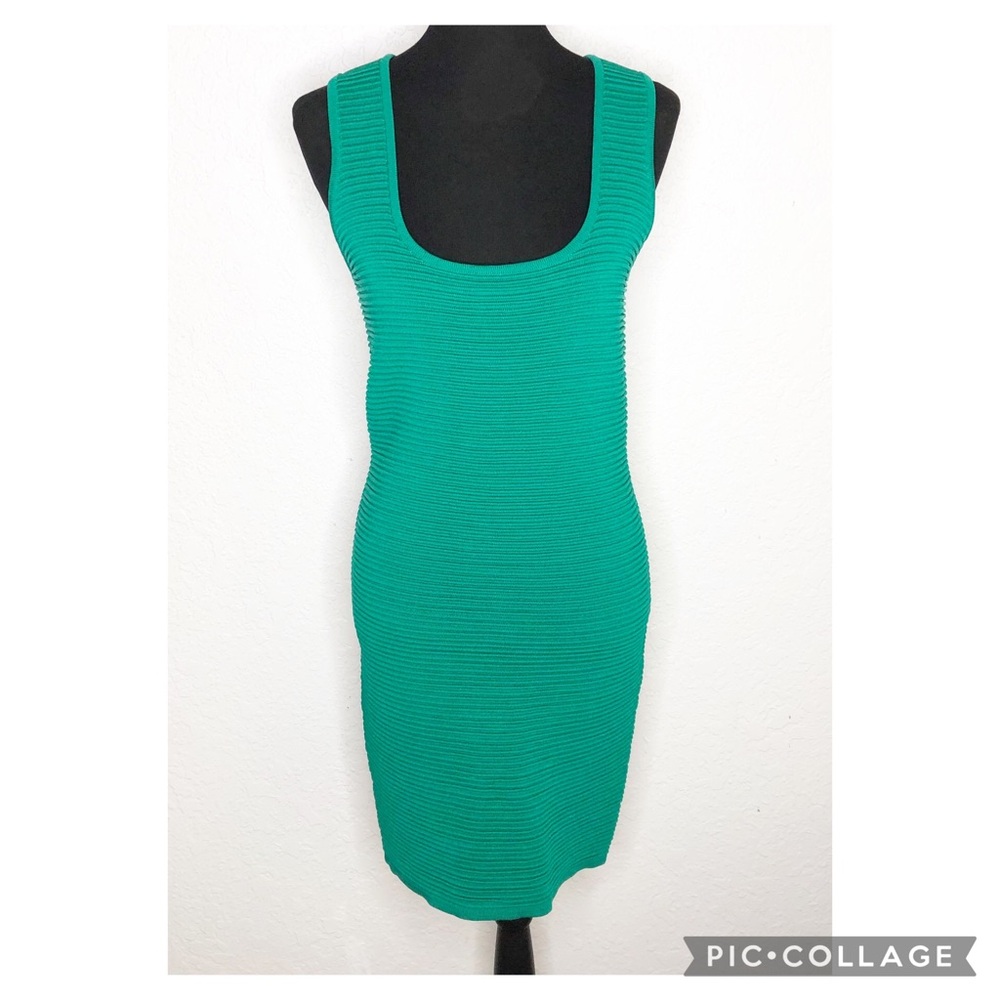 Torn by Ronny Kobo green ribbed sleeveless knit dress size Large